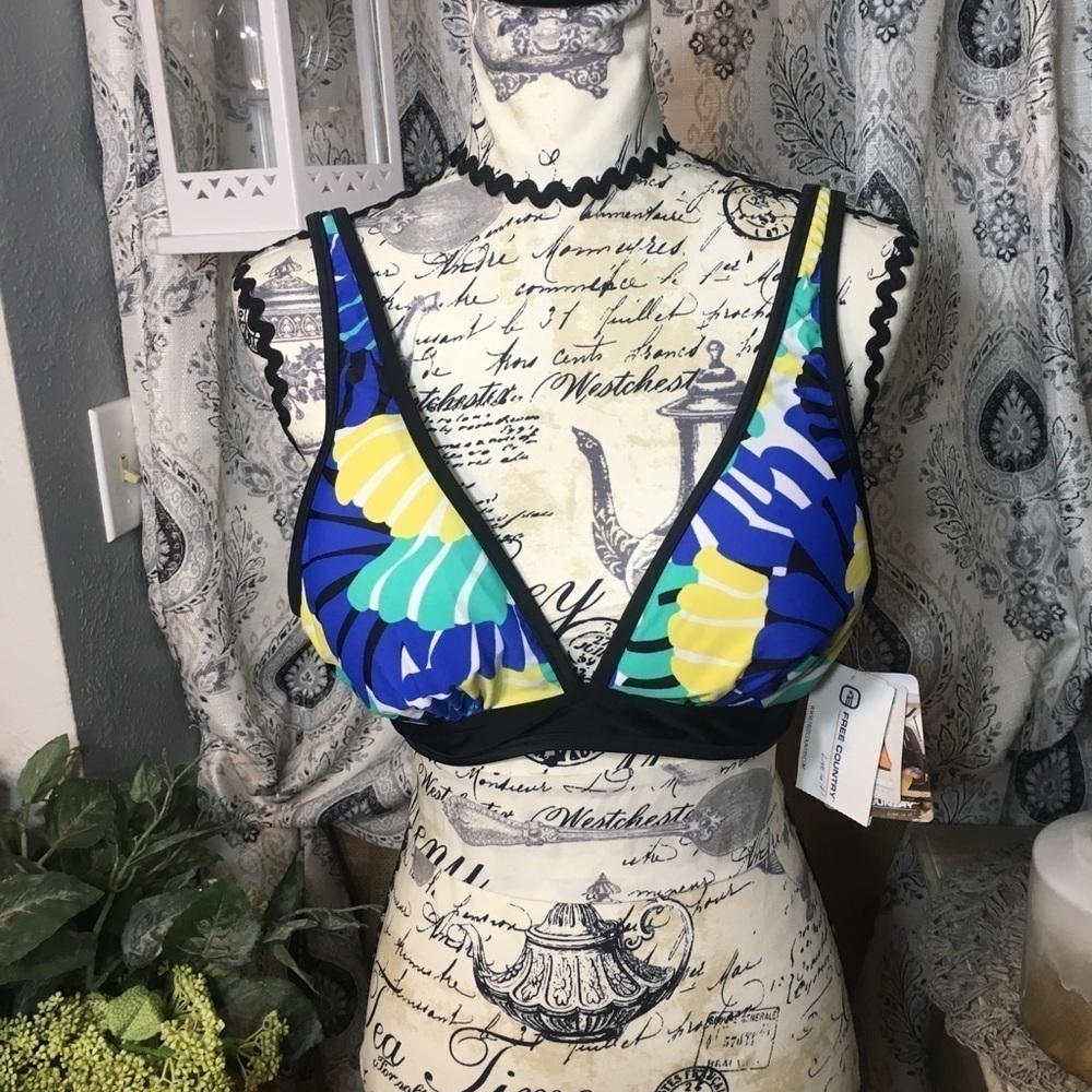 NWT Free Country seashell reversible halterkini